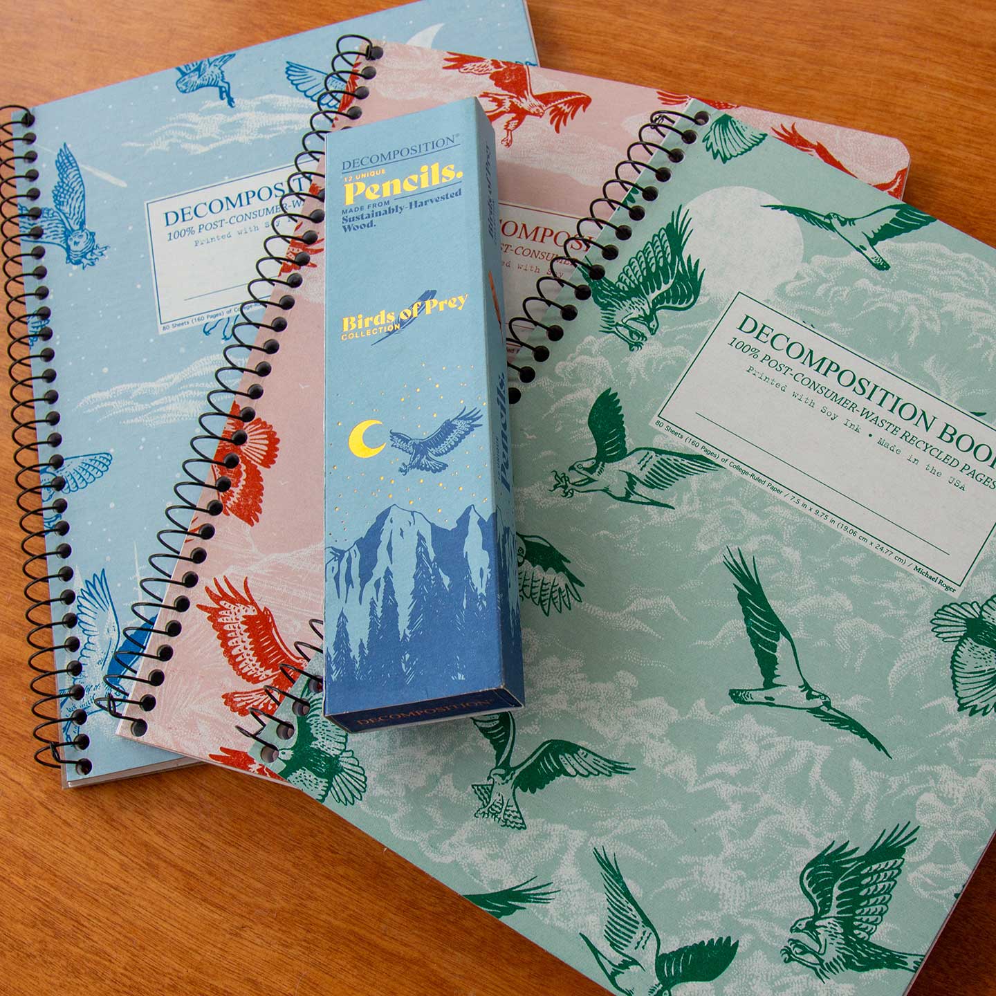 Birds of Prey Gift Set: Three Notebooks & a Dozen Pencils - Image 4